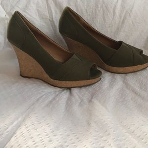 Charlotte Russe Olive Wedges